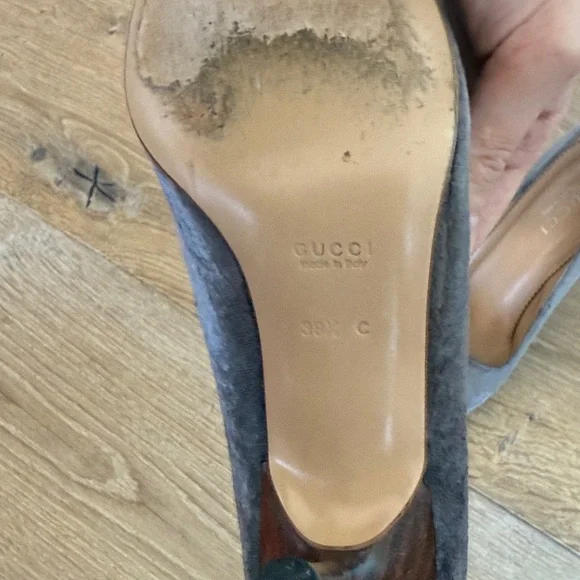 Gucci Gray Velvet Women's Heels - Picture 3 of 4